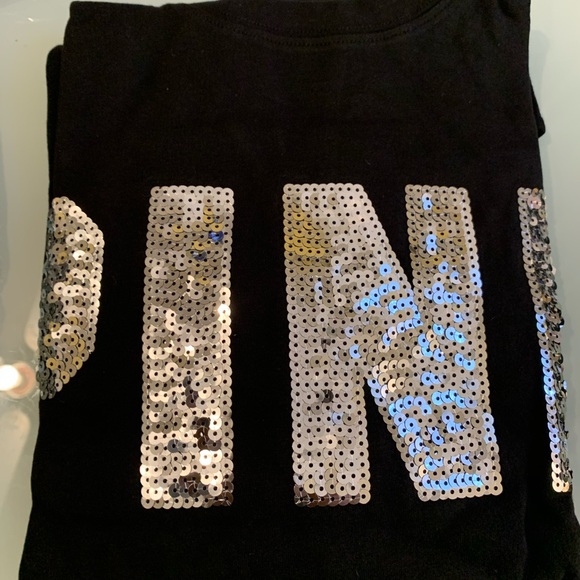 Victoria’s Secret PINK Campus Bling & Metallic Tee - Picture 2 of 3